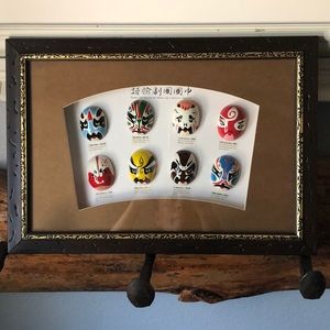 Japanese Noh Theatre Masks in shadow box